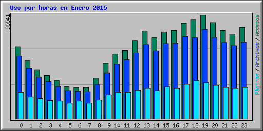 Uso por horas en Enero 2015