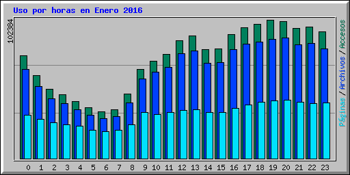Uso por horas en Enero 2016